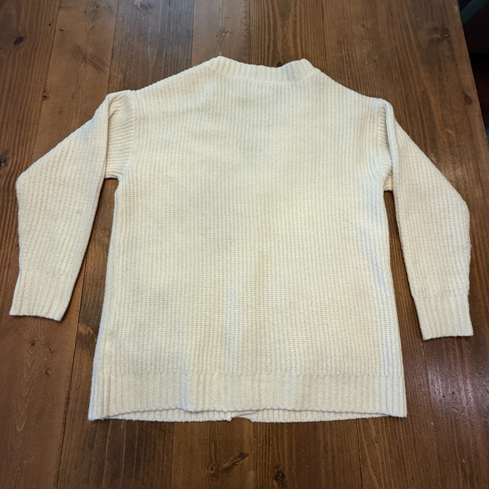 Abercrombie & Fitch Cable Knit Oversized Cardigan Sweater Womens Small Cream - Picture 6 of 7